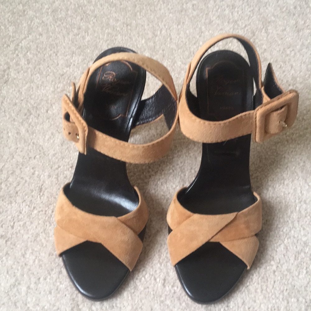 roger vivier suede buckled sandals size 36